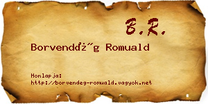 Borvendég Romuald névjegykártya